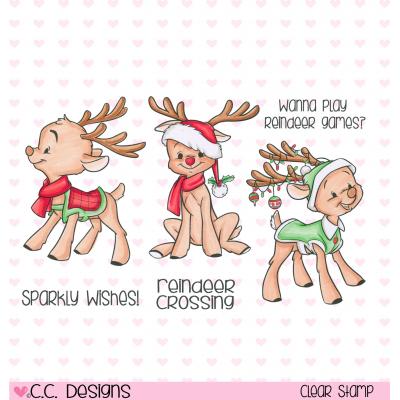 C.C.Designs Clear Stamps - Reindeer Games